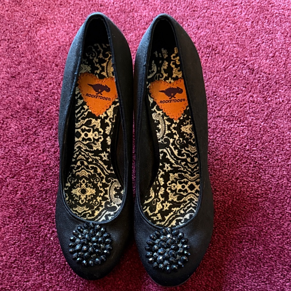 Rocket Dog Women's Black Beaded Heels